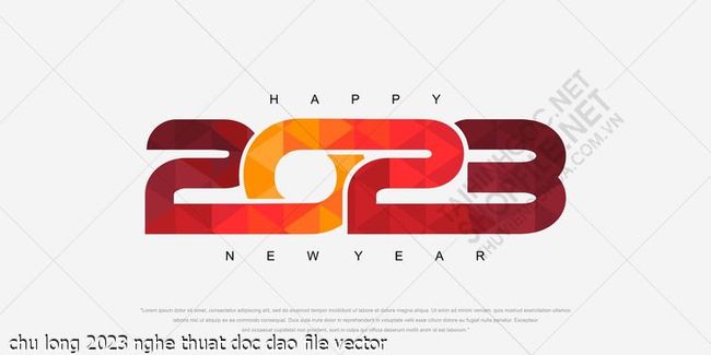 chu long 2023 nghe thuat doc dao file vector